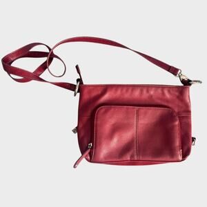 Tignanaello Red Purse Handbag Soft Leather Clean 11" x 7" x 1"
